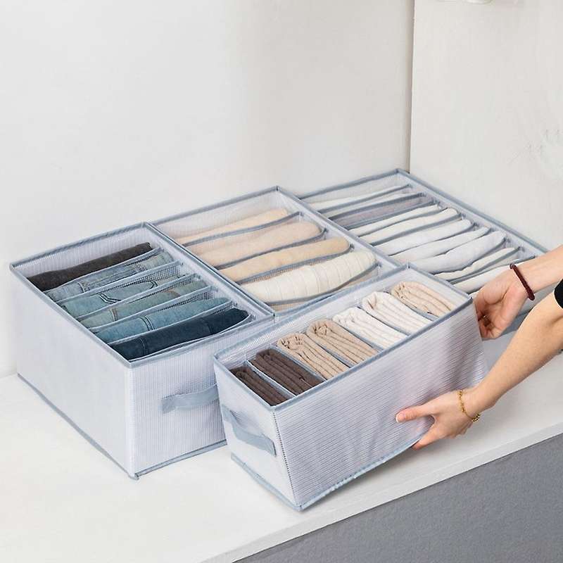 4pcs Wardrobe Clothes Organizer, Leggings Compartment Storage Box