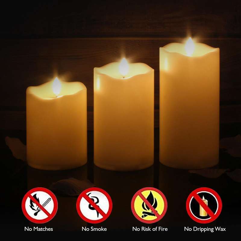 3pcs Flickering Candle Lights Remote Control Flameless Candle Lights