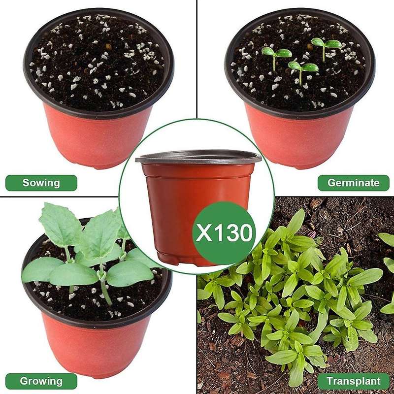 Seed Pots,130 Pcs Succulent Nursery Pots 10 Cm for Gardener Brick Red
