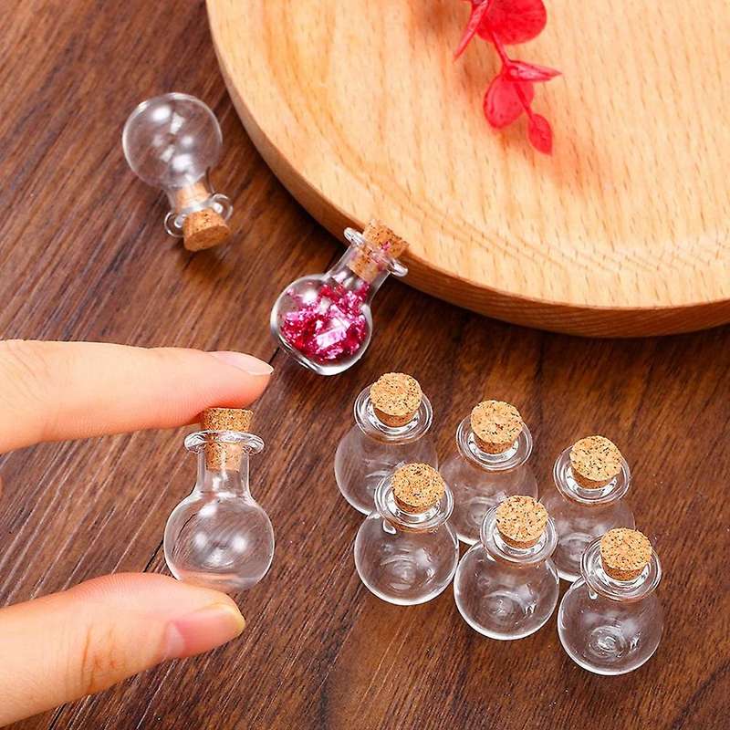 Transparent Glass Bottle Small Wish Bottle with Horn Nail String Cork