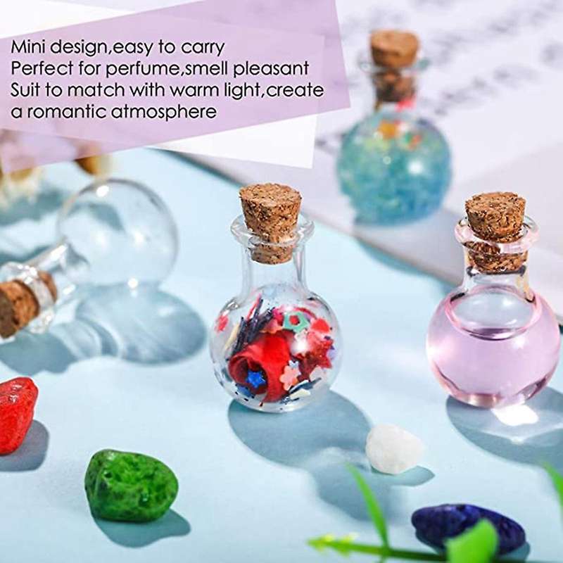 Transparent Glass Bottle Small Wish Bottle with Horn Nail String Cork