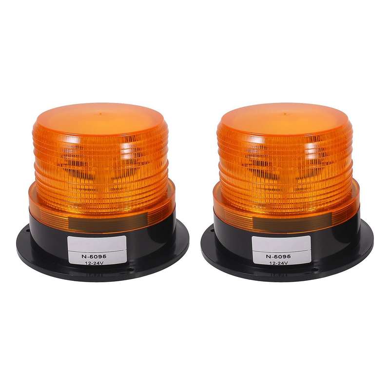 2 X Amber Led Beacon Strobe Emergency Warning Lamp Truck 12v 24v