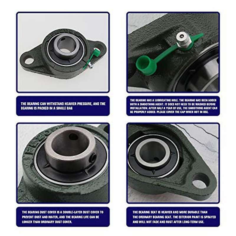 2 Pcs Ucfl204 20mm Rhombic Flange Bearings