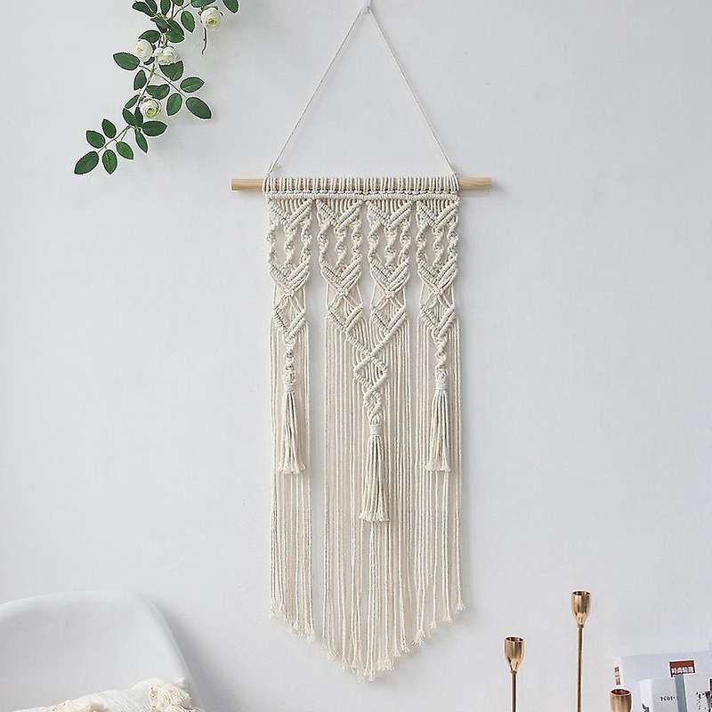 2 Pcs Macrame Woven Wall Hanging Boho Home Decor Bedroom Decoration
