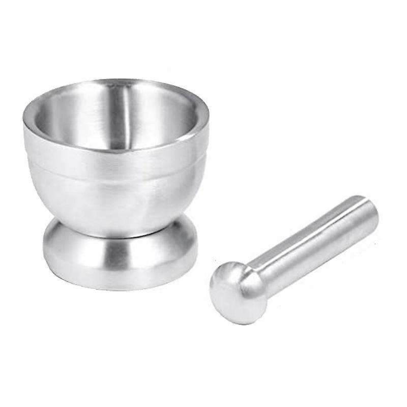 Stainless Steel Mortar Pestle Set Garlic Spice Grinder Kitchen Tool