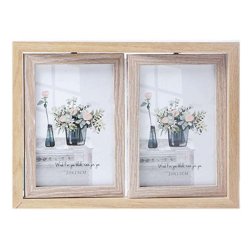 Creative Wood Rotating Photo Frame Home Decoration(two-frame)
