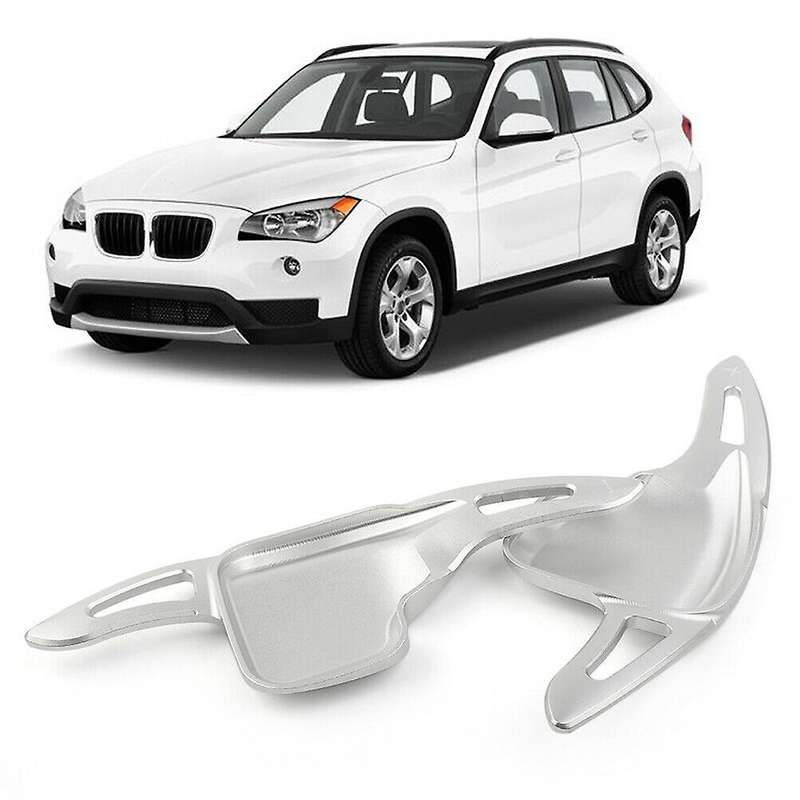 1 Pair Gear Shift Steering Wheel Silver Paddle For-bmw 2 3 4 5 6 7