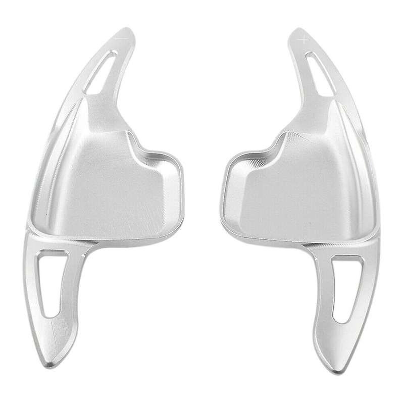 1 Pair Gear Shift Steering Wheel Silver Paddle For-bmw 2 3 4 5 6 7
