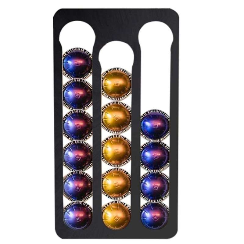 Coffee Pod Holder for Nespresso Vertuo Capsules, Capacity:17,black