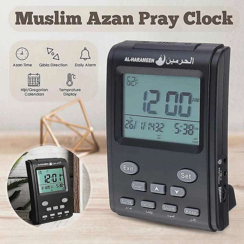 Digital Alarm Clock Mosque Islamic Muslim Prayer Times Azan Table