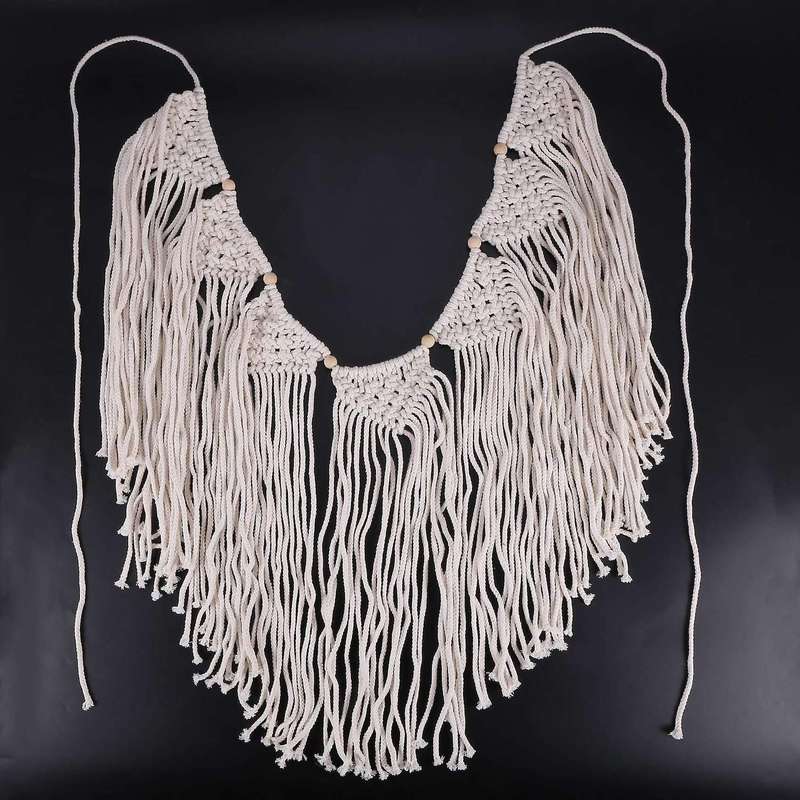 Macrame Woven Wall Hanging Curtain Fringe Bohemian Wall Decor Party