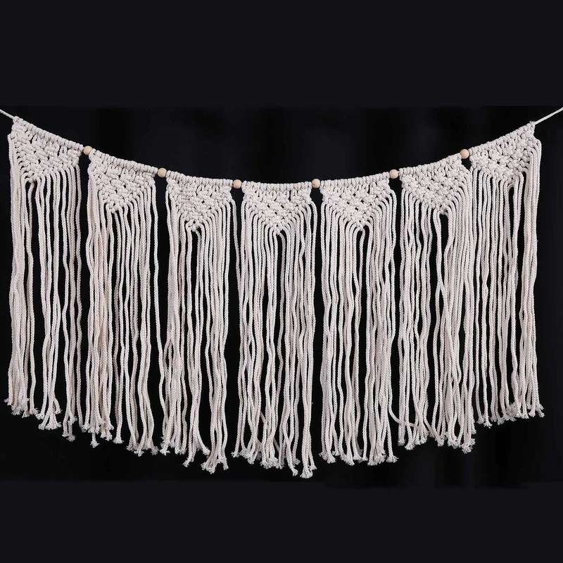 Macrame Woven Wall Hanging Curtain Fringe Bohemian Wall Decor Party
