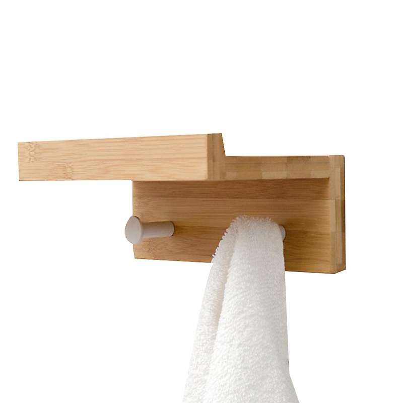 Wooden Wall Shelf Wall Mount Organizer for Kitchen Bedroom(2 Hooks)