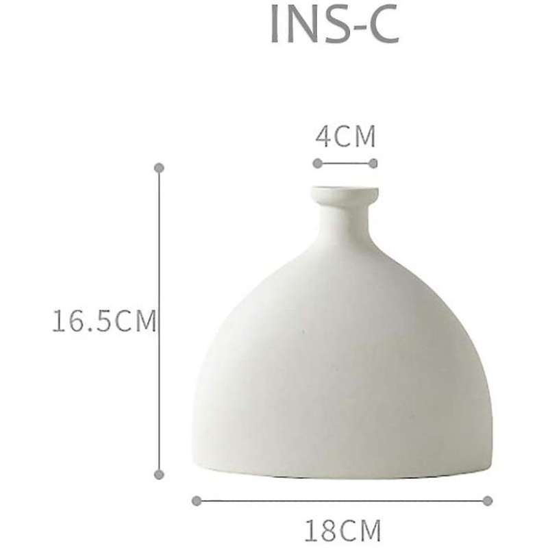 Nordic Minimalist Plain Ceramic Vase, for Dining Table, Living Room