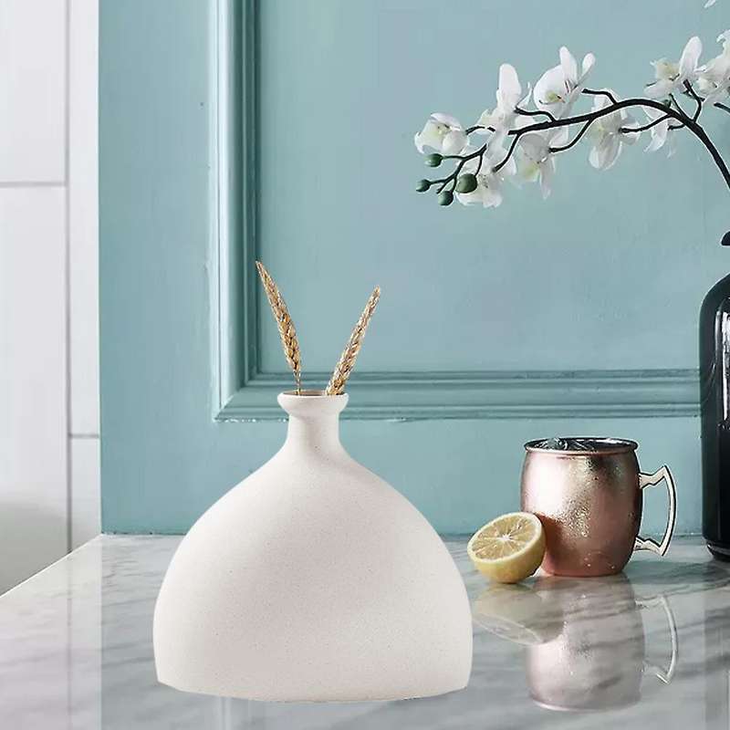 Nordic Minimalist Plain Ceramic Vase, for Dining Table, Living Room