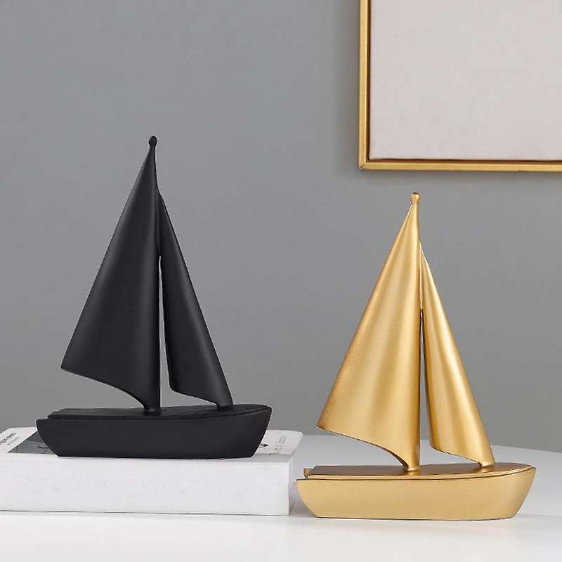 Creative Ins Light Luxury Sailing Resin Decorations, Black