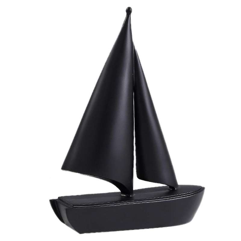 Creative Ins Light Luxury Sailing Resin Decorations, Black