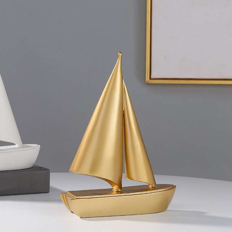 Creative Ins Light Luxury Sailing Resin Decorations, Black