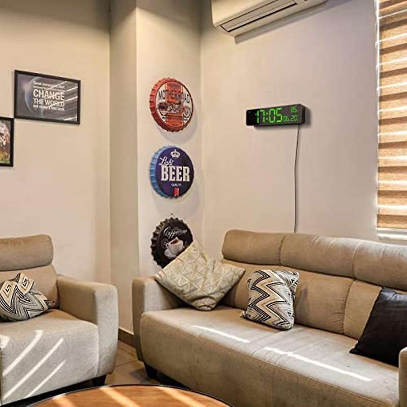 Digital Wall Clock Large Display with Snooze for Bedroom