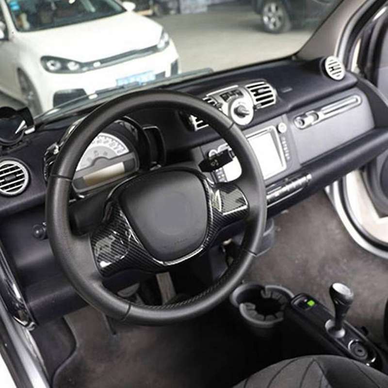For Benz Smart 2009-2015 Car Steering Wheel Panel Cover,carbon Fiber