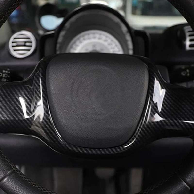 For Benz Smart 2009-2015 Car Steering Wheel Panel Cover,carbon Fiber