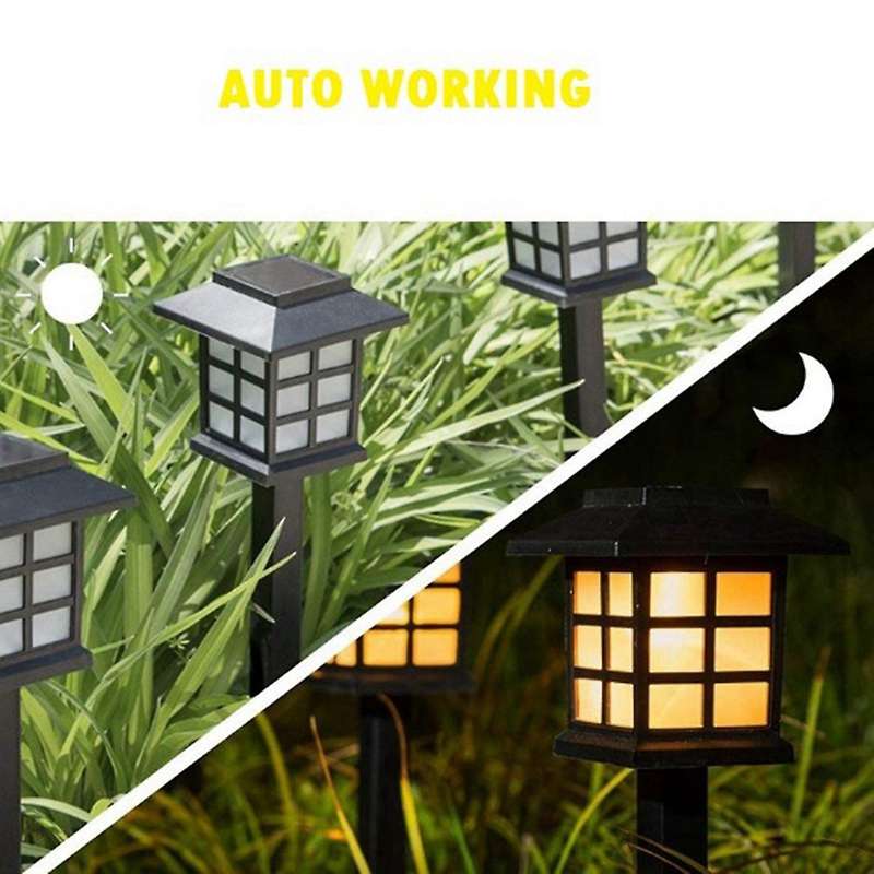 6pcs Solar Led Light Outdoor Walkway Yard Garden Lamp-white Light