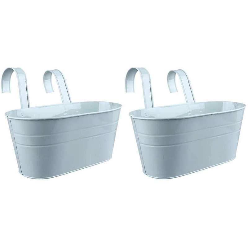 2 Pcs Flower Pot with Detachable Hook, Outdoor Flower Pot (sky Blue)