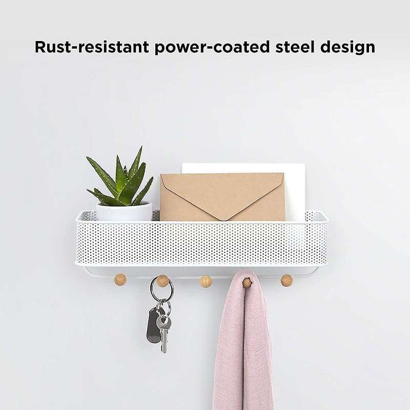 Entryway Organizer Key Holder,for Storing Keys, Mail, and More, White