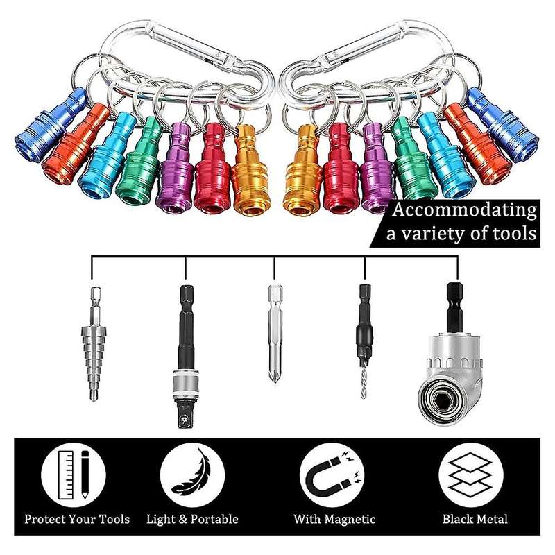 21pcs 1/4 Inch Hex Shank Keychain Extension Bar Screwdriver Bits
