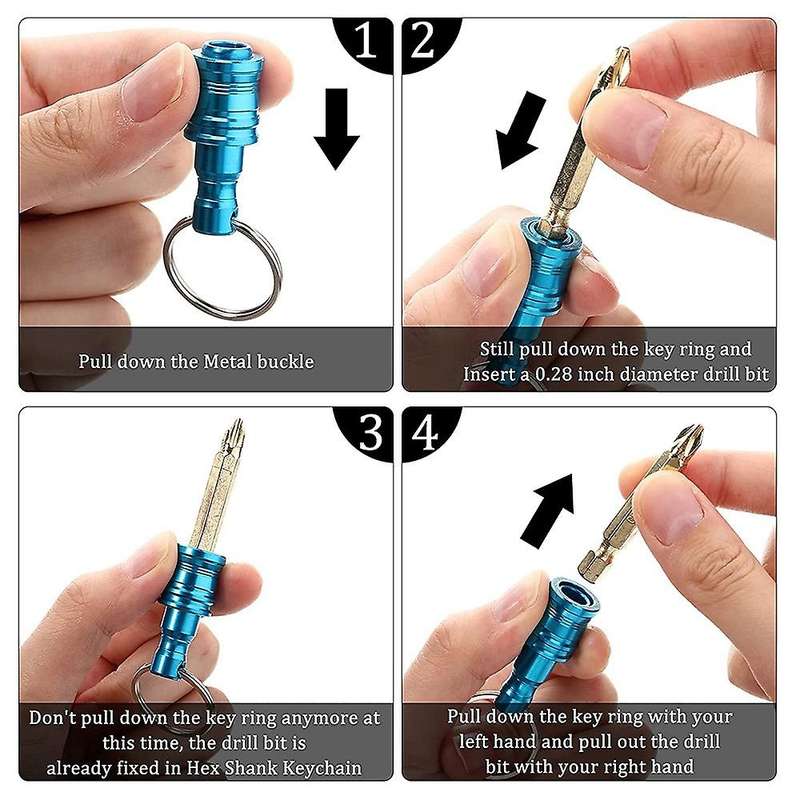 21pcs 1/4 Inch Hex Shank Keychain Extension Bar Screwdriver Bits