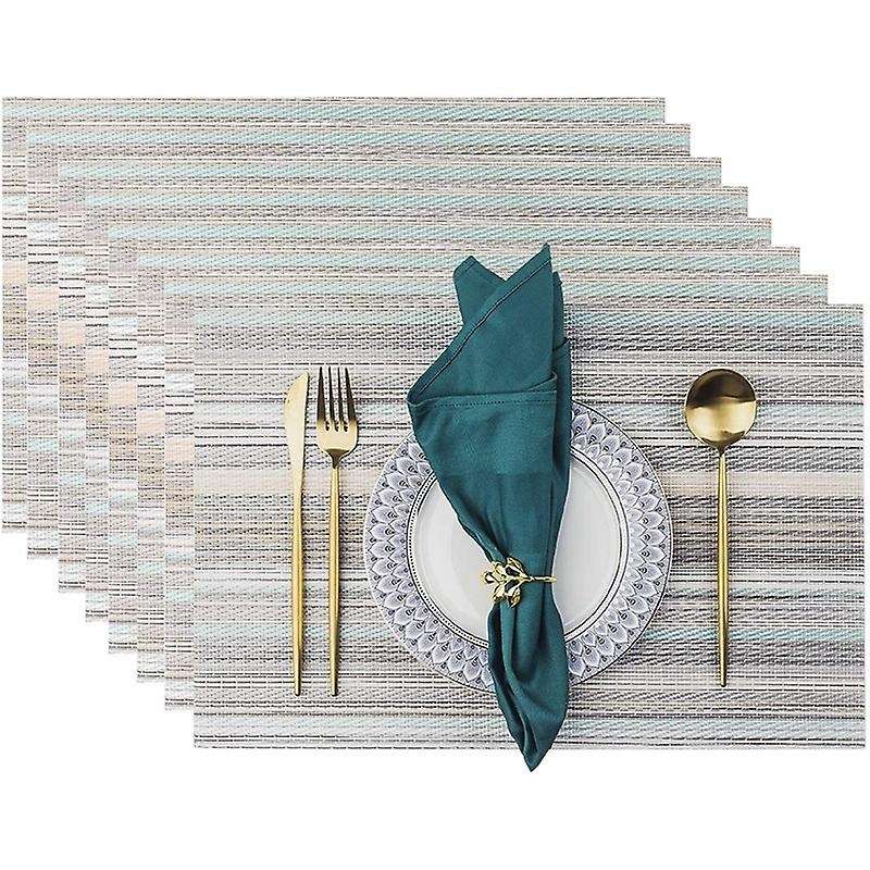 Placemats, Waterproof, Woven Place Mats for Kitchen Table 8 Pieces A