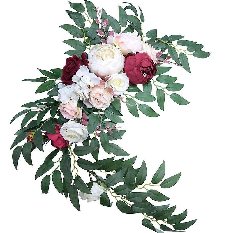 2pcs Peony Artificial Wedding Flower Wall Arrangement Arch Decor B