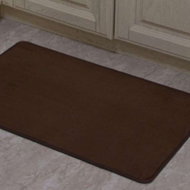 Pure Color Household Absorbent Kitchen Floor Mats Black