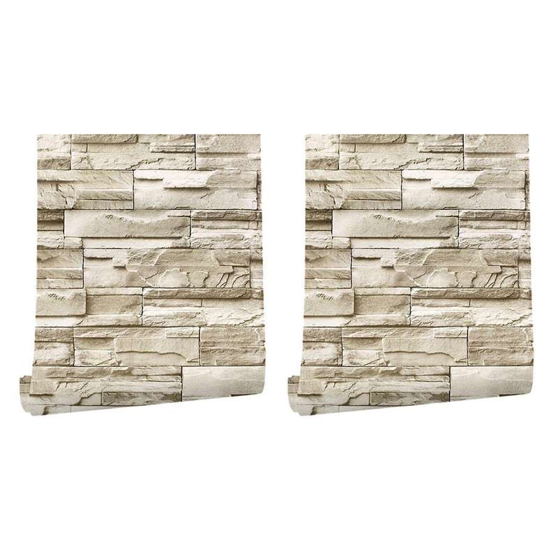 6m Vinyl Brick Rock Sticker Paper Self Adhesive Wallpaper Furniture
