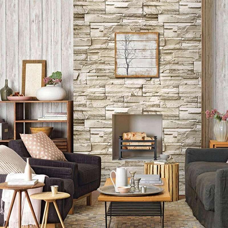 6m Vinyl Brick Rock Sticker Paper Self Adhesive Wallpaper Furniture