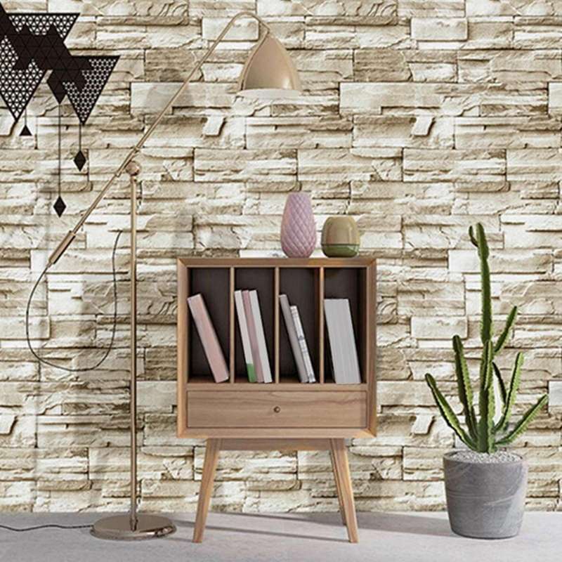 6m Vinyl Brick Rock Sticker Paper Self Adhesive Wallpaper Furniture