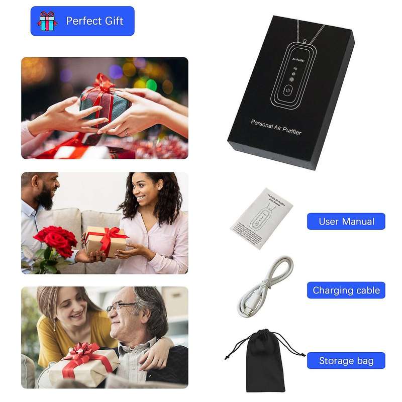 Mini Air Freshner Ionizer Negative Ion Generator for Adult/kids Blue
