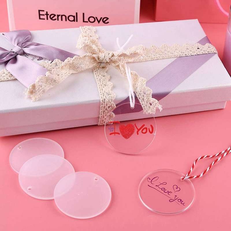 90 Pieces Acrylic Clear Acrylic Blanks and Colorful Tassel Pendants
