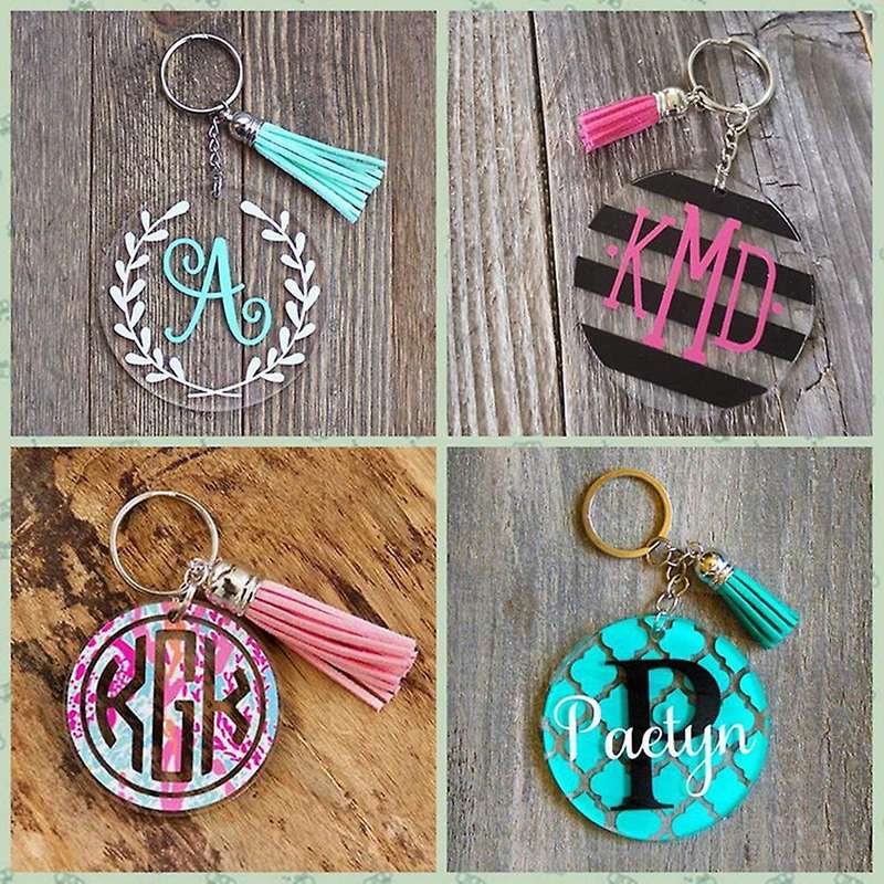 90 Pieces Acrylic Clear Acrylic Blanks and Colorful Tassel Pendants