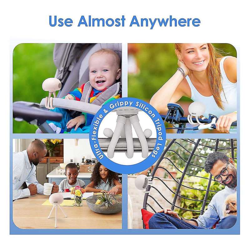 Baby Stroller Fan, Fan with 3 Breeze Settings for Baby Car Seat White