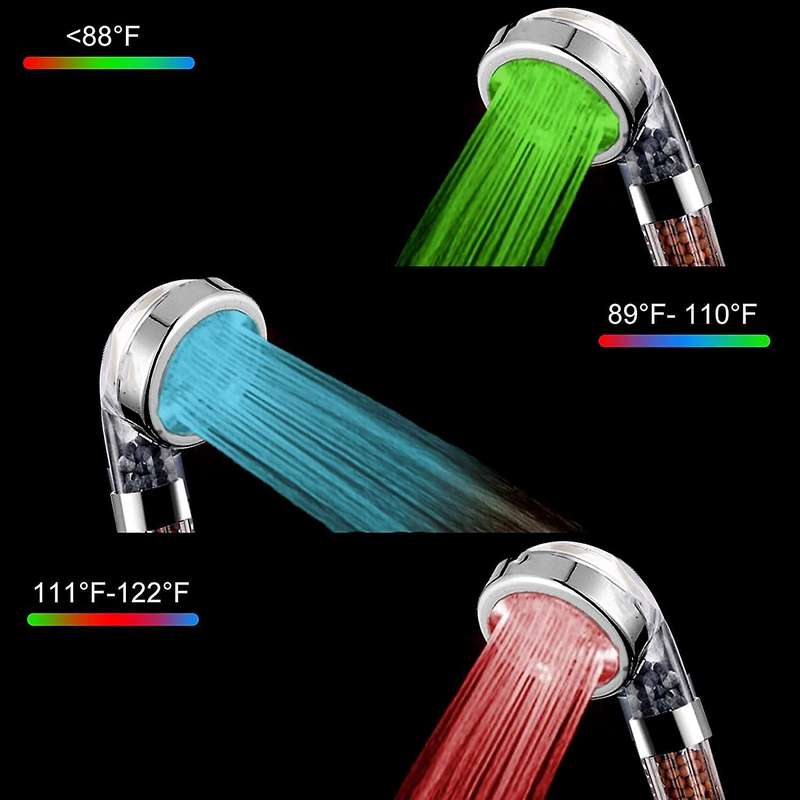 Led Shower Head Set, Spray Handheld Showerheads with Hose and Base