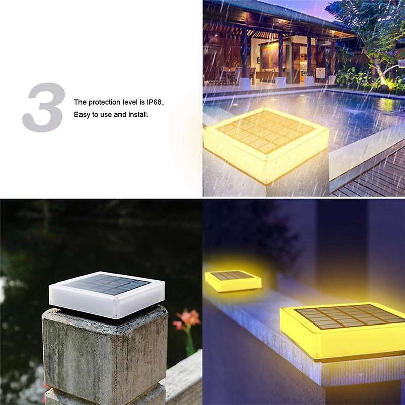 Solar Light Column Led Headlight Waterproof Modern Solar Lamp