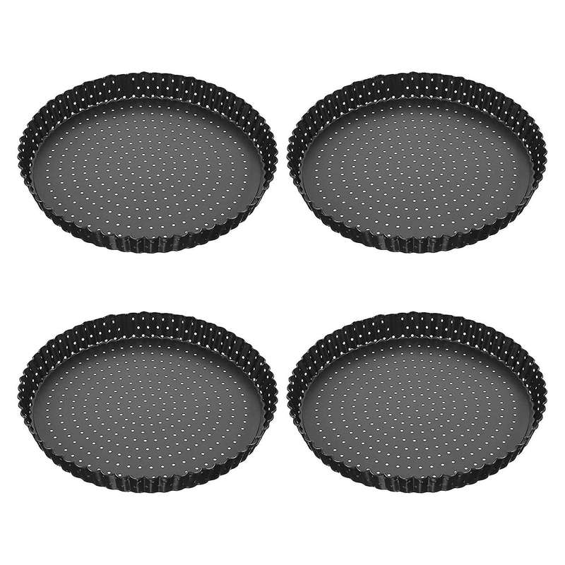 4 Pack 5 Inch Round Perforated Pizza Baking Tray with Holes for Cakes
