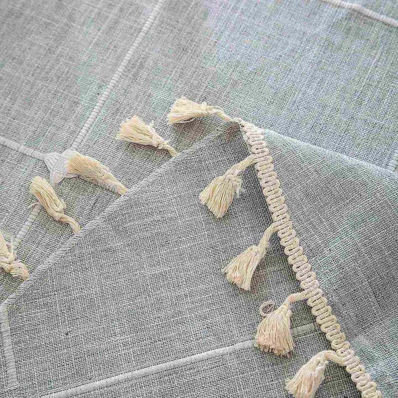 59inch Rustic Table Clothes for Round Tables (lattice Grey)
