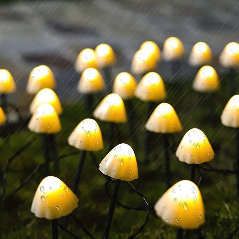 Led Solar String Light Mushroom Lights Outdoor Solar Lights 6.5m