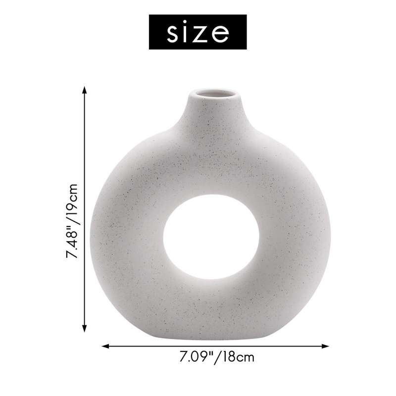 Frosted Flower Arrangement Hollow Round Flower Vase-b