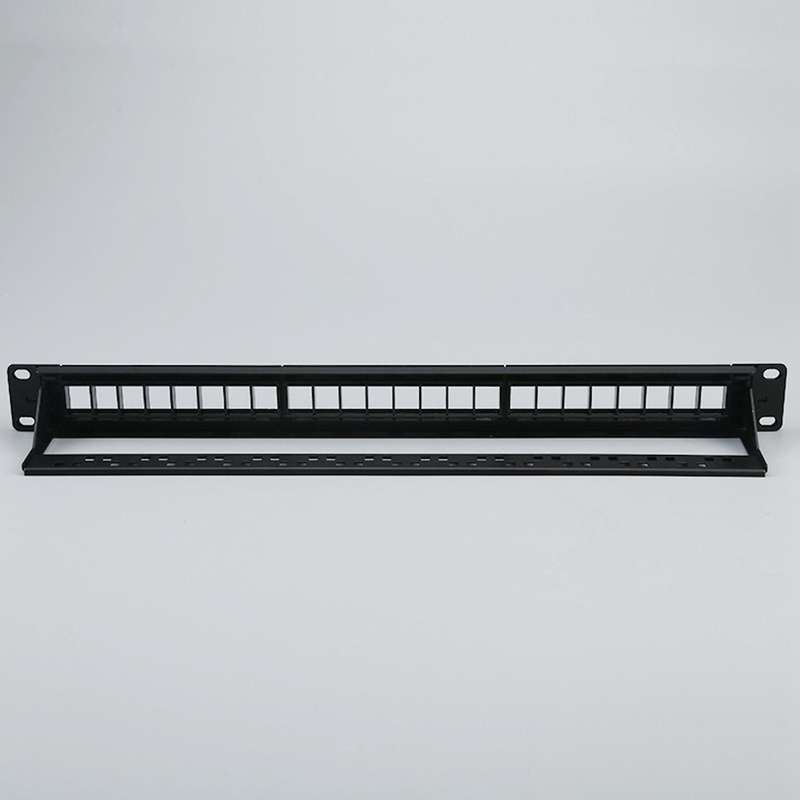 19-inch 1u Cabinet Rack Through 24-port Cat6 Patch Panel Rj45 Network