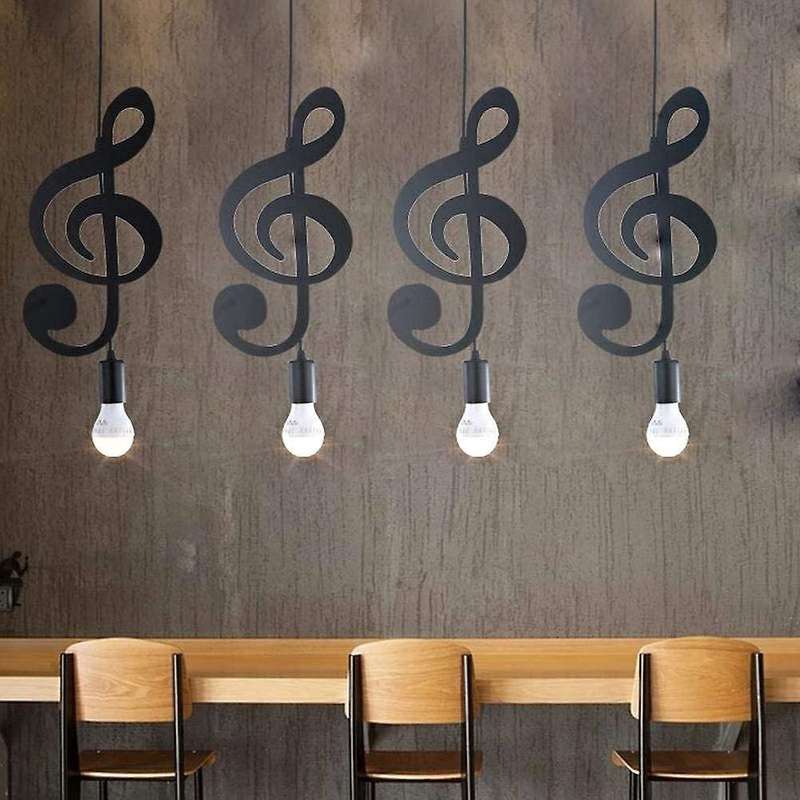 Pendant Light,iron Ceiling Music Note Hanging Light Shade Chandelier