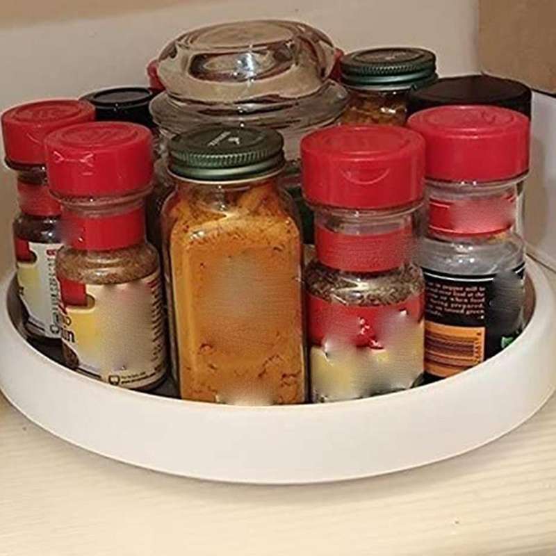 3-piece Pantry Turntable Cabinet -round Rotating Storage Cabinet