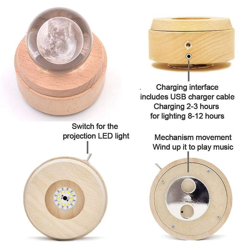 3d Crystal Ball Music Box The Deer Luminous Rotating Musical Box
